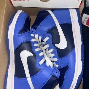 Nike Dunk High Blue and White Sneakers
